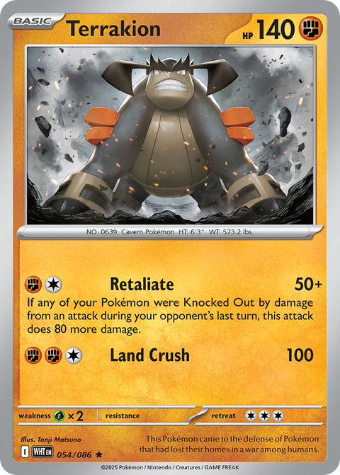 Terrakion 54 White Flare Pokémon card