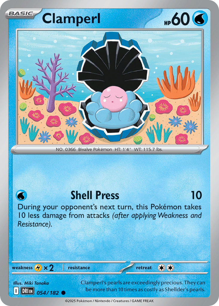 Clamperl 54 Destined Rivals Pokémon card