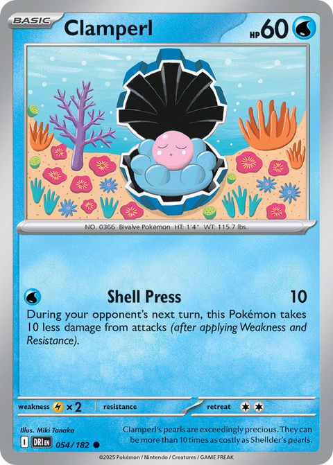 Clamperl 54 Destined Rivals Pokémon card
