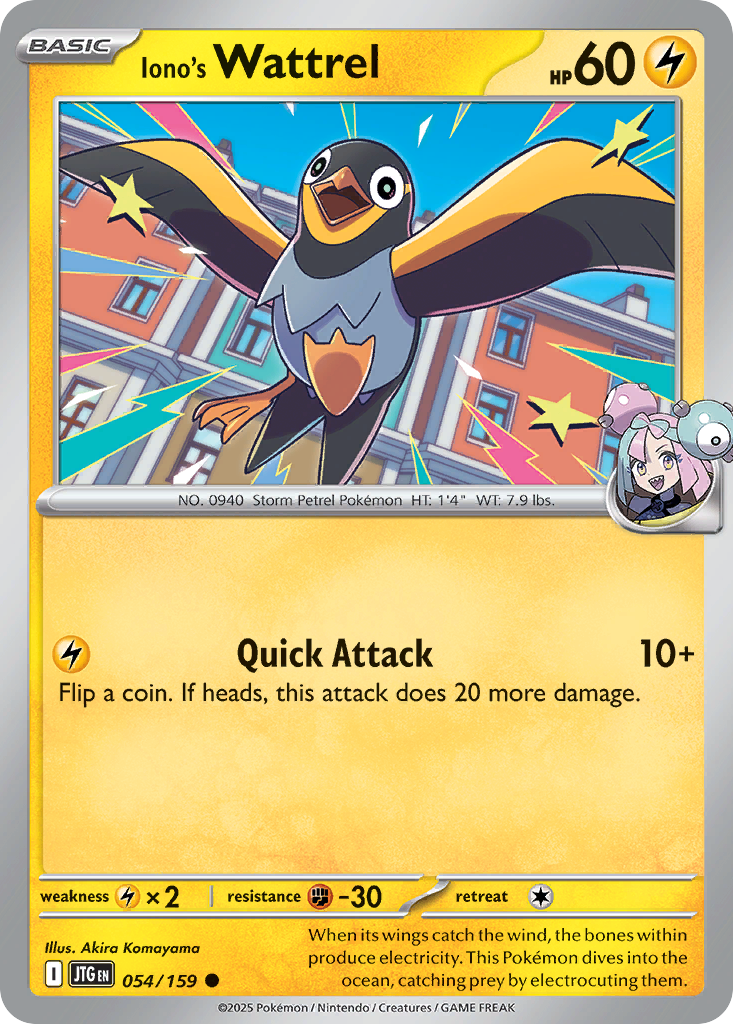 Iono's Wattrel 54 Journey Together Pokémon card