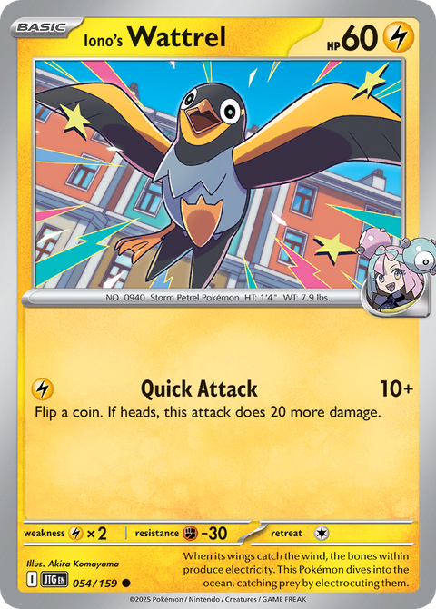 Iono's Wattrel 54 Journey Together Pokémon card