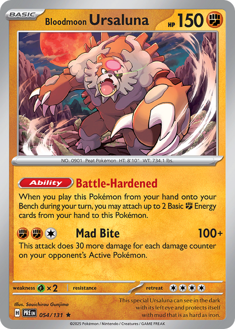 Bloodmoon Ursaluna 54 Prismatic Evolutions Pokémon card