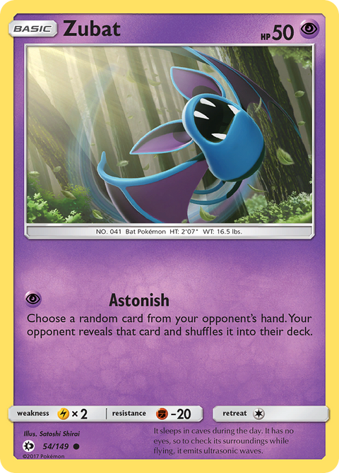 Zubat 54 Sun & Moon Pokémon card