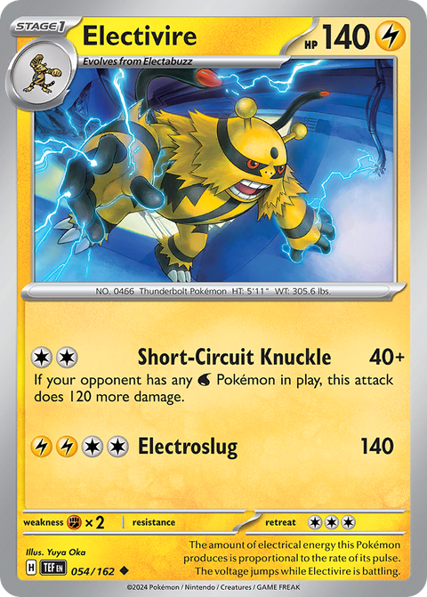 Electivire 54 Temporal Forces Pokémon card