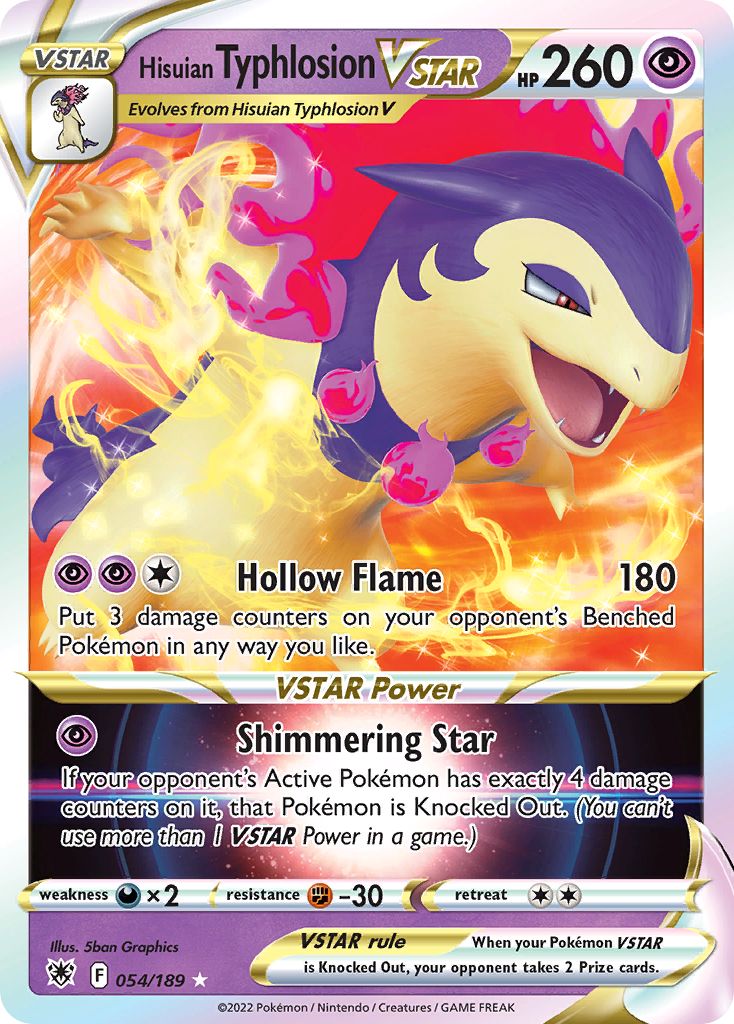 Hisuian Typhlosion VSTAR 54 Astral Radiance Pokémon card