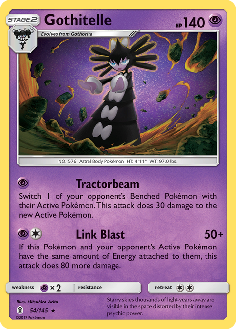 Gothitelle 54 Guardians Rising Pokémon card