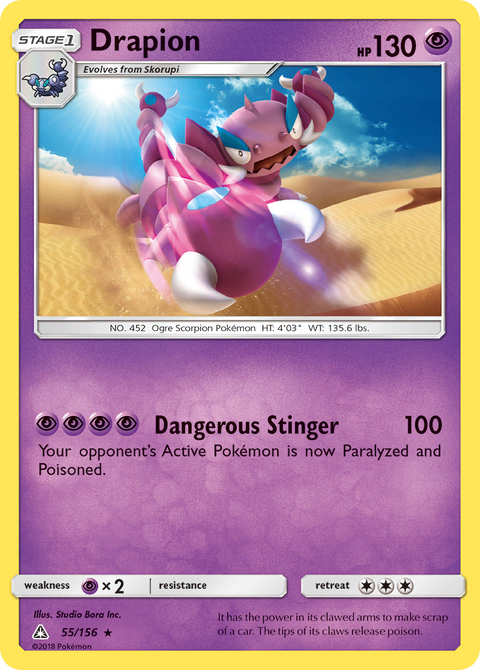 Drapion 55 Ultra Prism Pokémon card