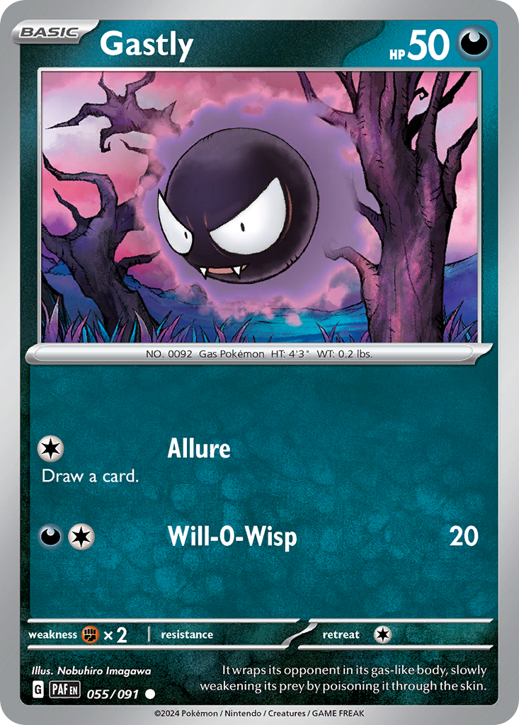 Gastly 55 Paldean Fates Pokémon card