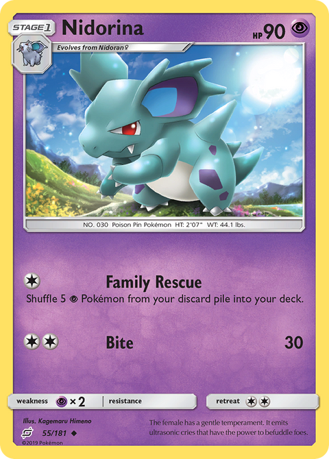 Nidorina 55 Team Up Pokémon card