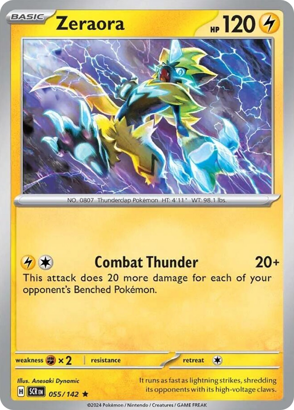 Zeraora 55 Stellar Crown Pokémon card