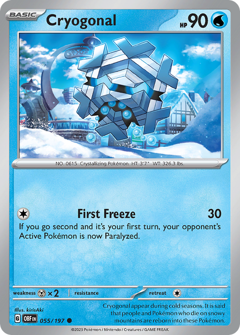 Cryogonal 55 Obsidian Flames Pokémon card