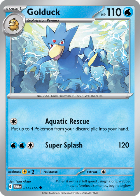 Golduck 55 151 Pokémon card