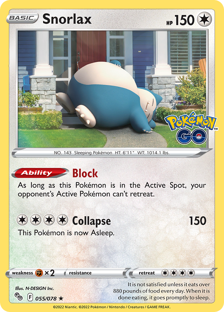 Snorlax 55 Pokémon GO Pokémon card