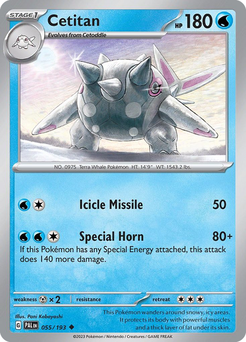 Cetitan 55 Paldea Evolved Pokémon card