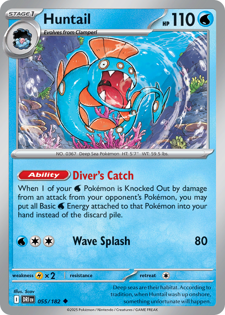 Huntail 55 Destined Rivals Pokémon card