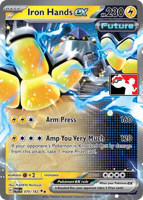Iron Hands ex - 070/182 - Prize Pack Series Five — Play! Pokémon stamped prize pack card
