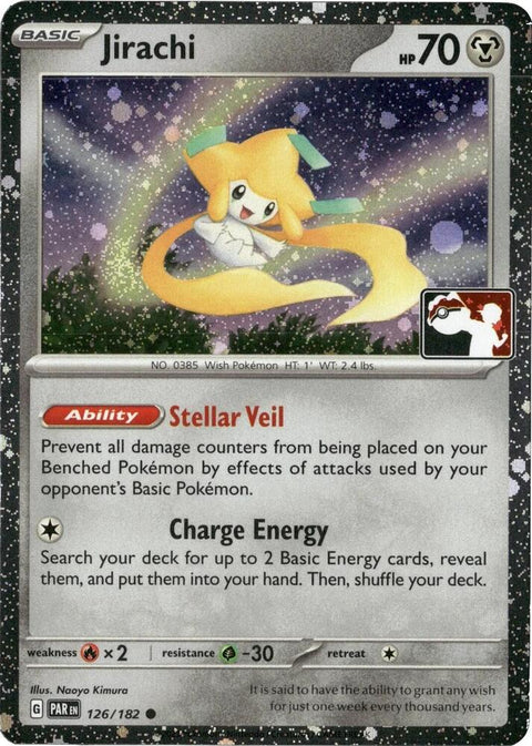 Jirachi - 126/182 - Prize Pack Series Five — Play! Pokémon stamped prize pack card