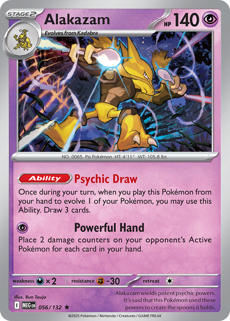 Alakazam 56 Mega Evolution Pokémon card