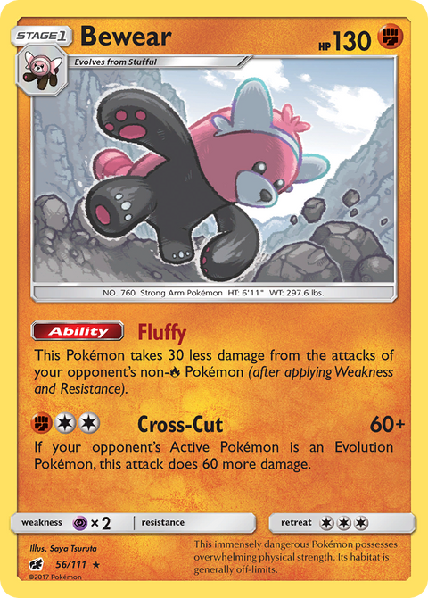 Bewear 56 Crimson Invasion Pokémon card