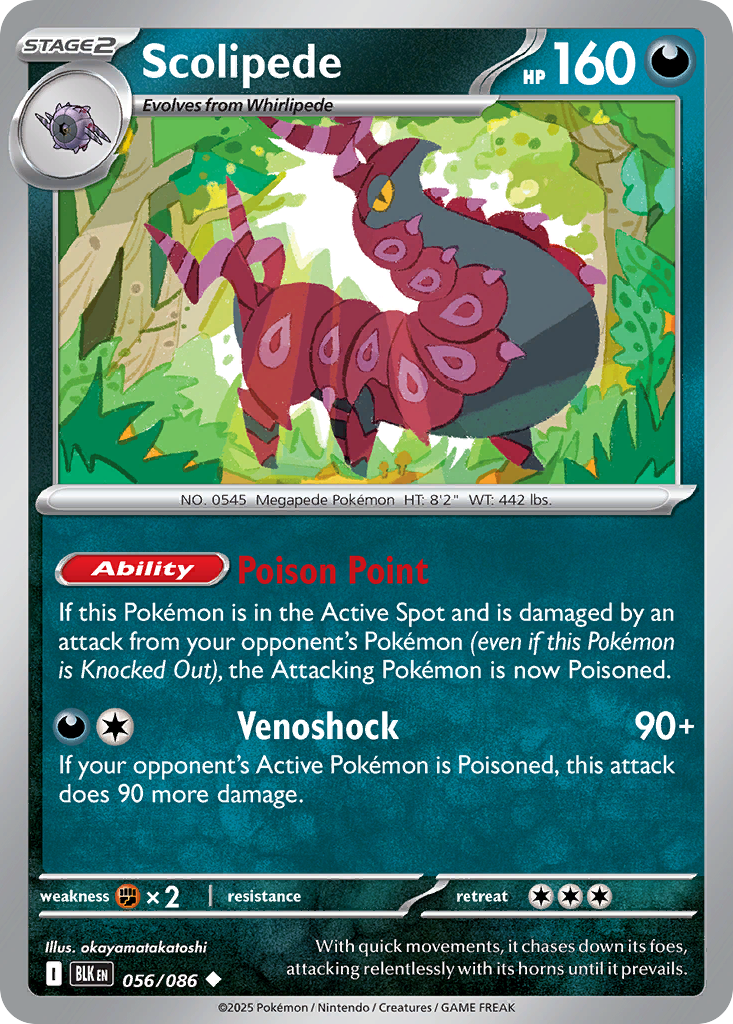 Scolipede 56 Black Bolt Pokémon card