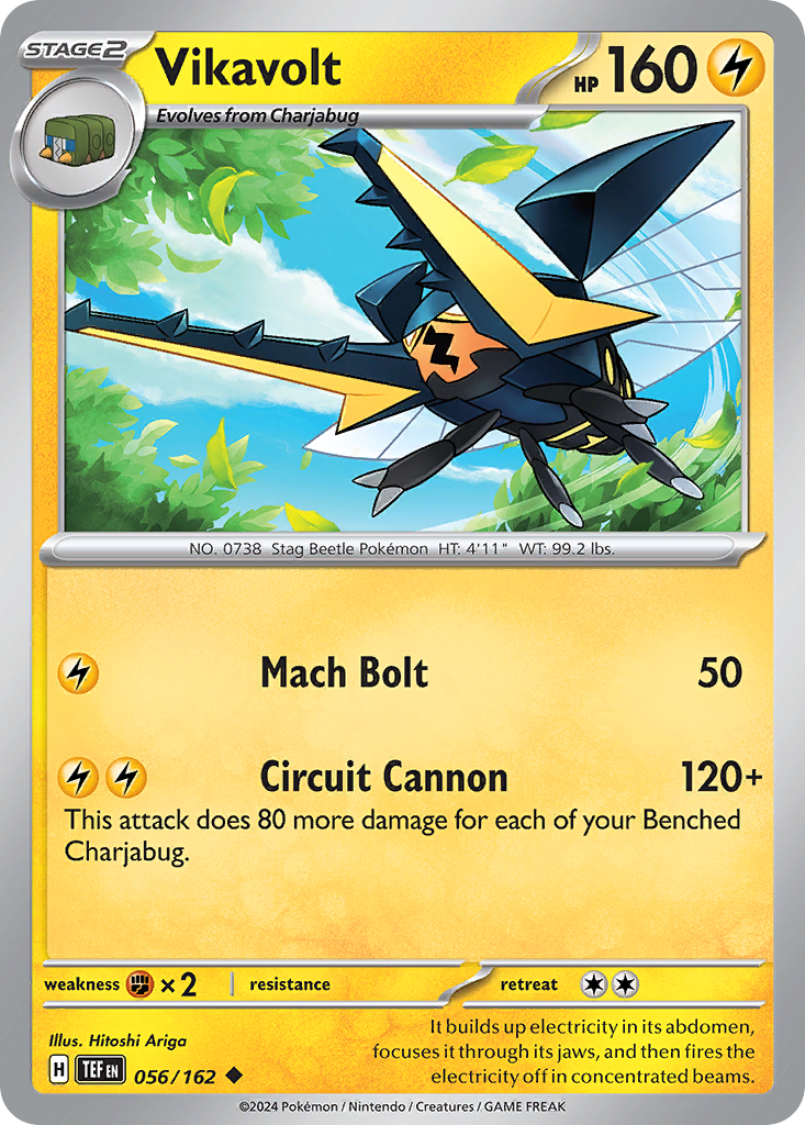 Vikavolt 56 Temporal Forces Pokémon card