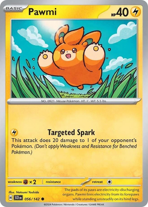 Pawmi 56 Stellar Crown Pokémon card