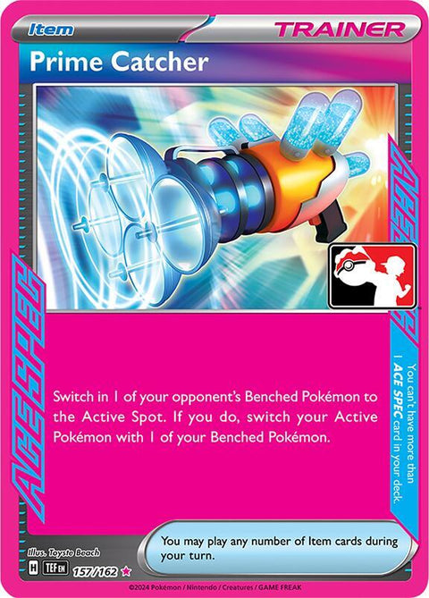 Prime Catcher - 157/162 - Prize Pack Series Seven — Play! Pokémon stamped prize pack card