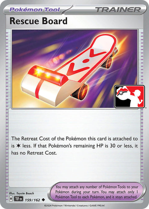 Rescue Board - 159/162 - Prize Pack Series Six — Play! Pokémon stamped prize pack card