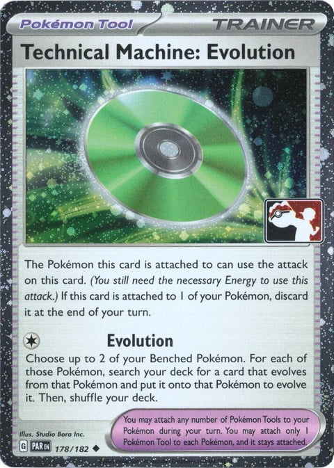 Technical Machine: Evolution - 178/182 - Prize Pack Series Six — Play! Pokémon stamped prize pack card