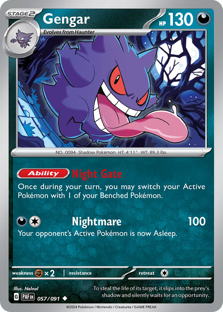 Gengar 57 Paldean Fates Pokémon card