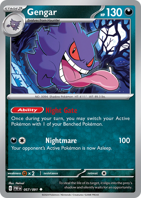 Gengar 57 Paldean Fates Pokémon card