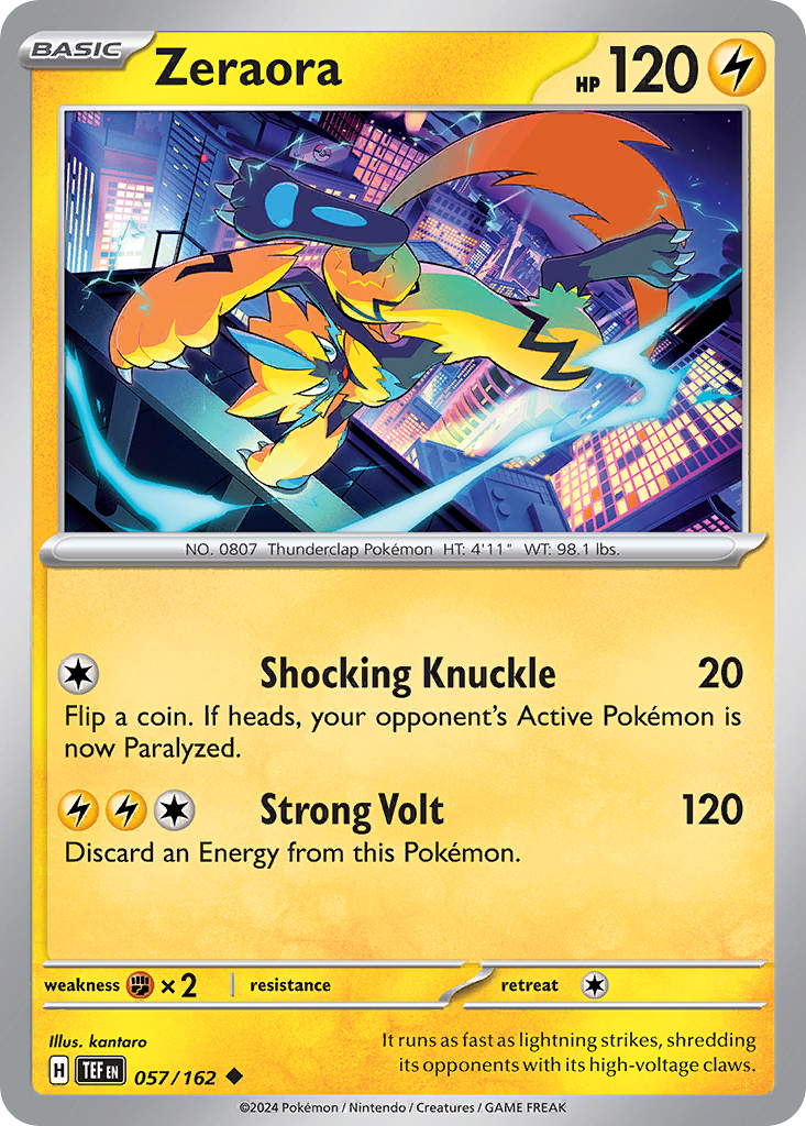 Zeraora 57 Temporal Forces Pokémon card