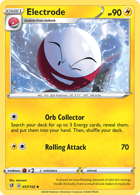 Electrode 57 Rebel Clash Pokémon card