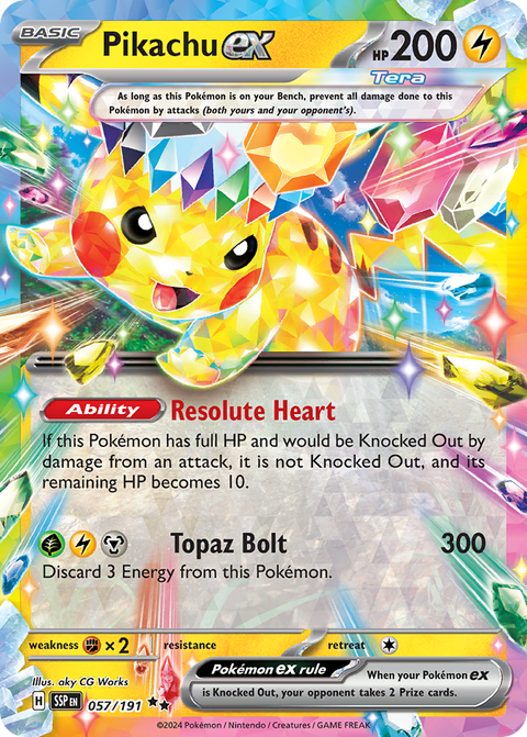 Pikachu ex 57 Surging Sparks Pokémon card
