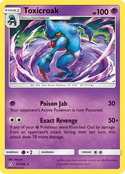Toxicroak 57 Ultra Prism Pokémon card