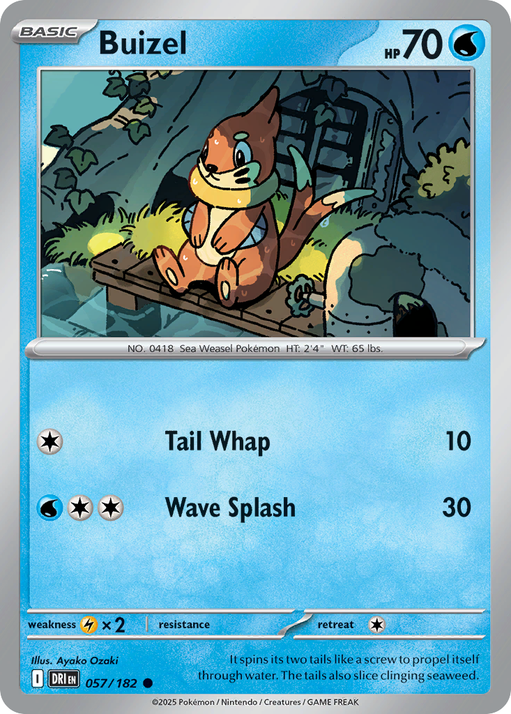 Buizel 57 Destined Rivals Pokémon card