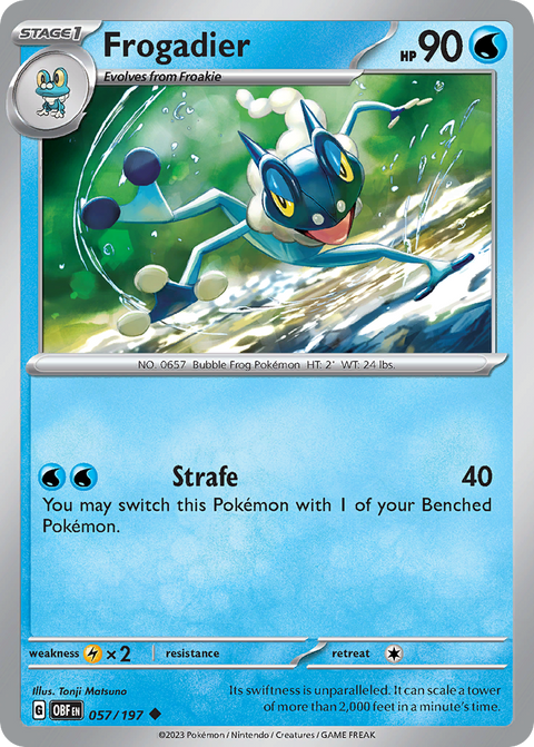 Frogadier 57 Obsidian Flames Pokémon card