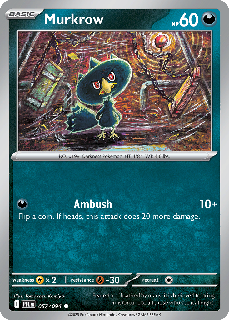 Murkrow 57 Phantasmal Flames Pokémon card
