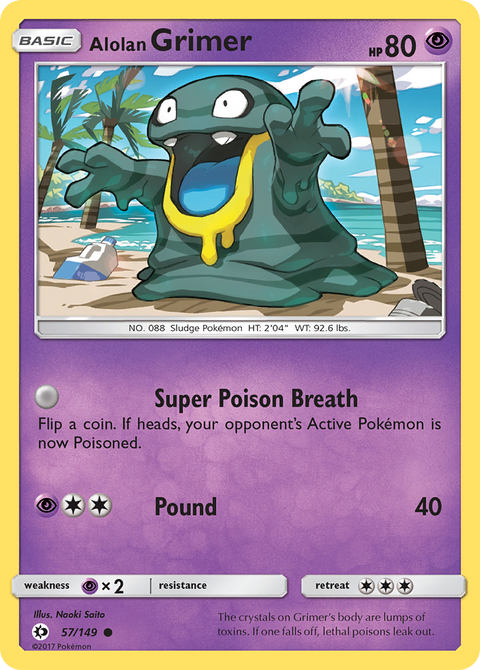 Alolan Grimer 57 Sun & Moon Pokémon card