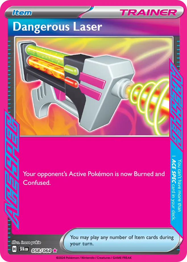 Dangerous Laser 58 Shrouded Fable Pokémon card