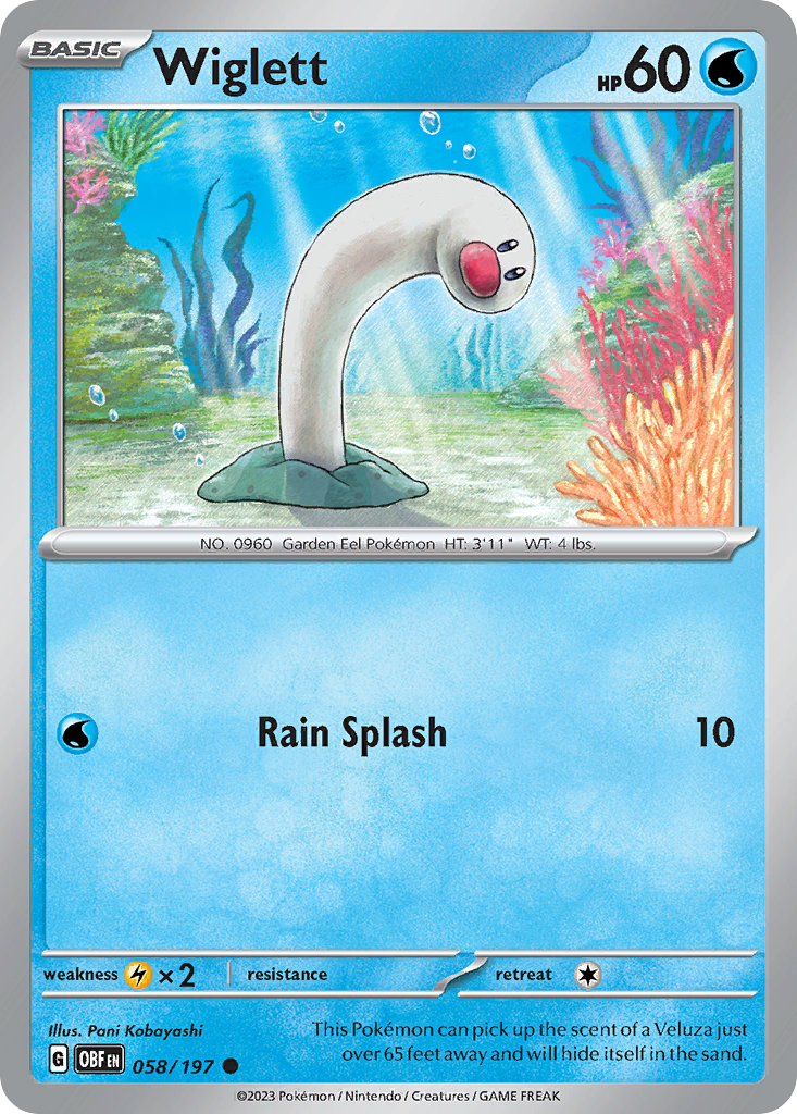 Wiglett 58 Obsidian Flames Pokémon card