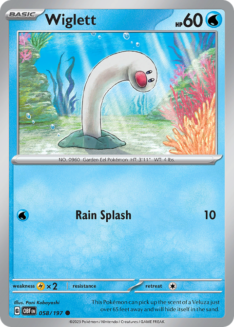Wiglett 58 Obsidian Flames Pokémon card