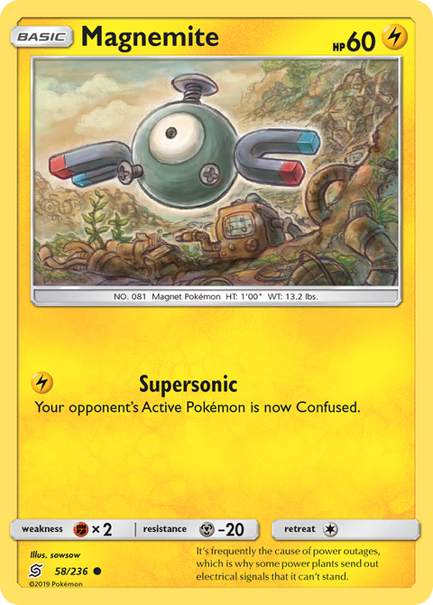 Magnemite 58 Unified Minds Pokémon card