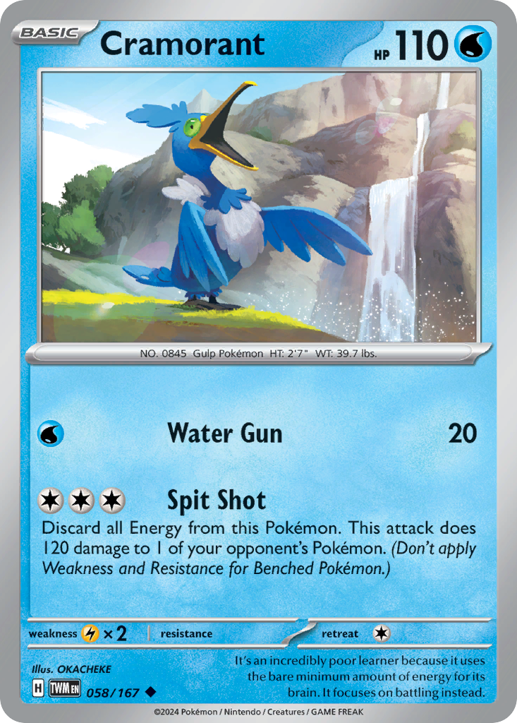 Cramorant 58 Twilight Masquerade Pokémon card