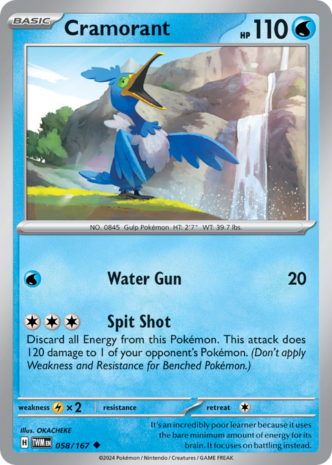 Cramorant 58 Twilight Masquerade Pokémon card