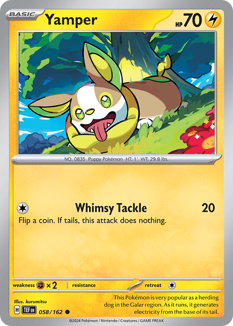 Yamper 58 Temporal Forces Pokémon card