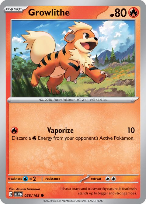 Growlithe 58 151 Pokémon card