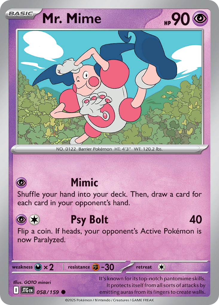 Mr. Mime 58 Journey Together Pokémon card