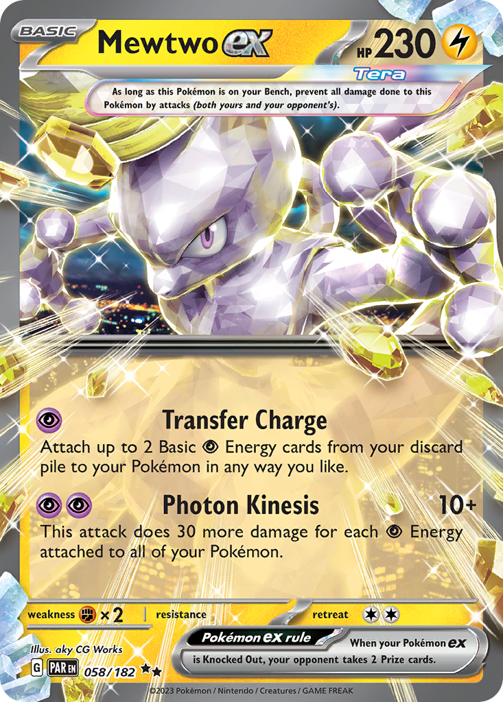 Mewtwo ex 58 Paradox Rift Pokémon card