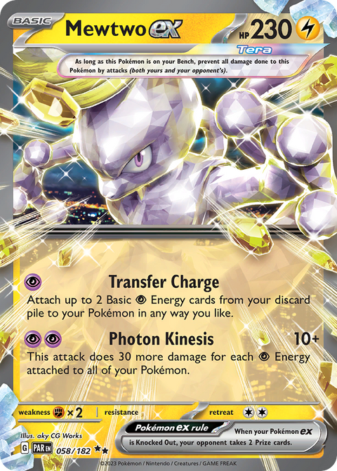 Mewtwo ex 58 Paradox Rift Pokémon card